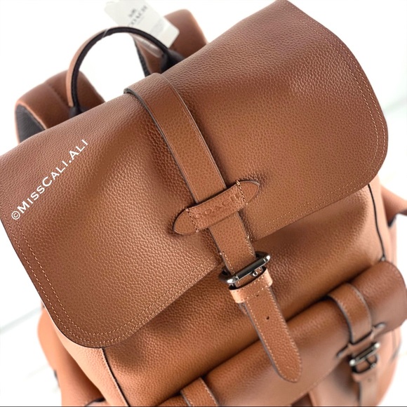 NWT COACH Hudson Backpack Leather Men’s Bag - Antique Nickel Saddle - Picture 4 of 16